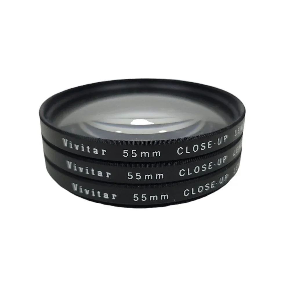 Vivitar 55mm Close Up Lens Set 1 2 4 Storage Case Japan